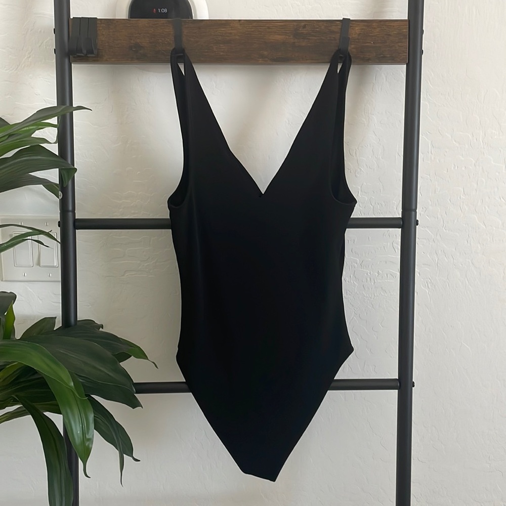 Forever 21 Black V-Neck Bodysuit